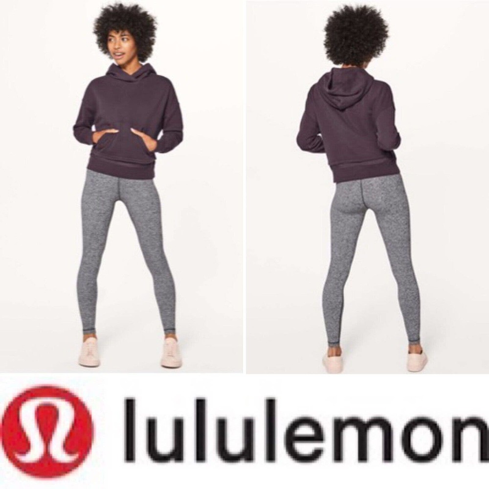 Lululemon Warm Down Hoodie in Pelt Front Pocket Hooded Size 4 dark plum